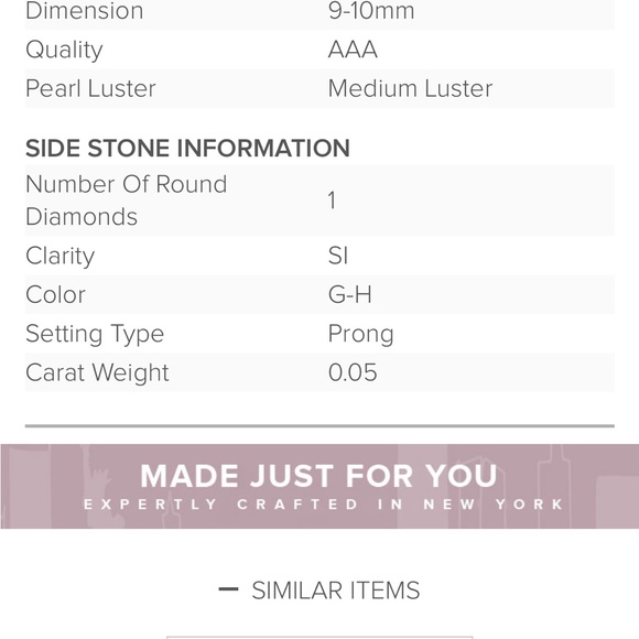 SOLITAIRE SOUTH SEA PEARL PENDANT NECKLACE W/ DIAMOND 14K W. GOLD - Picture 8 of 8